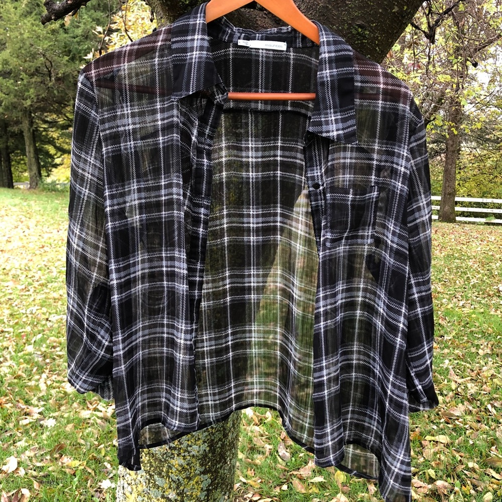 Sheer button down flannel